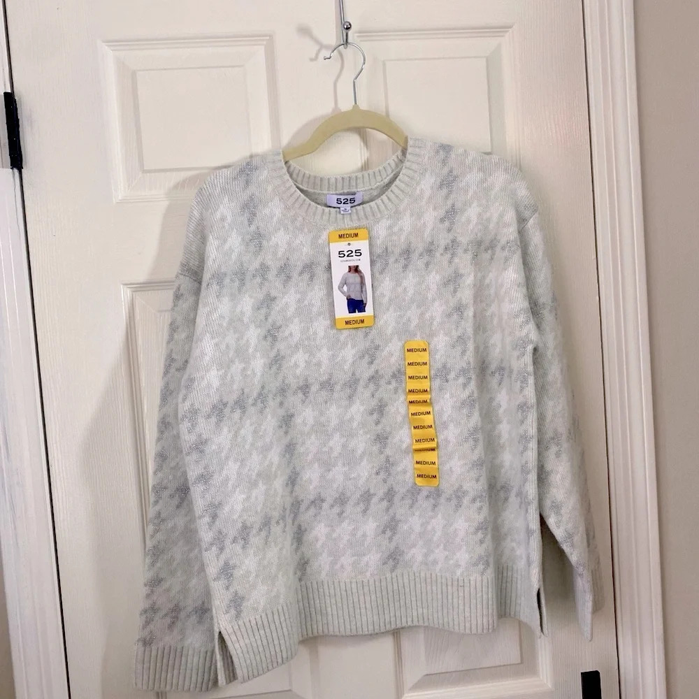 525America Gray Houndstooth Sweater size M - Picture 6 of 10